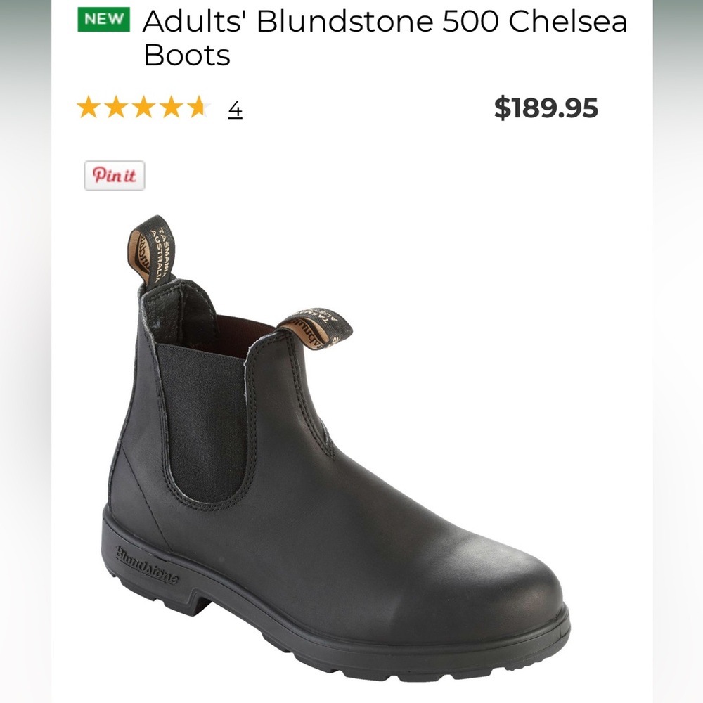 Blundstone 500 Chelsea 8.5 rain boots